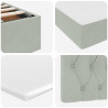 Łóżko z miejscem na przechowywanie i LED Jasnoszary Aksamit