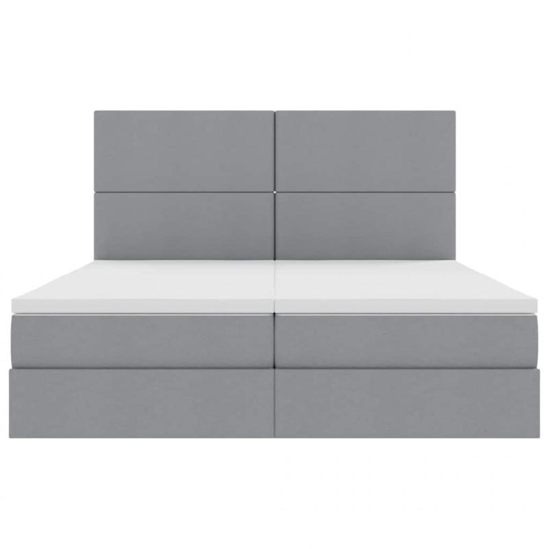 Łóżko z miejscem do przechowywania Jasnoszary 200 x 200 cm