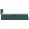 Łóżko z miejscem na przechowywanie i LED Ciemna zieleń Aksamit