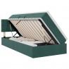 Łóżko z miejscem na przechowywanie i LED Ciemna zieleń Aksamit