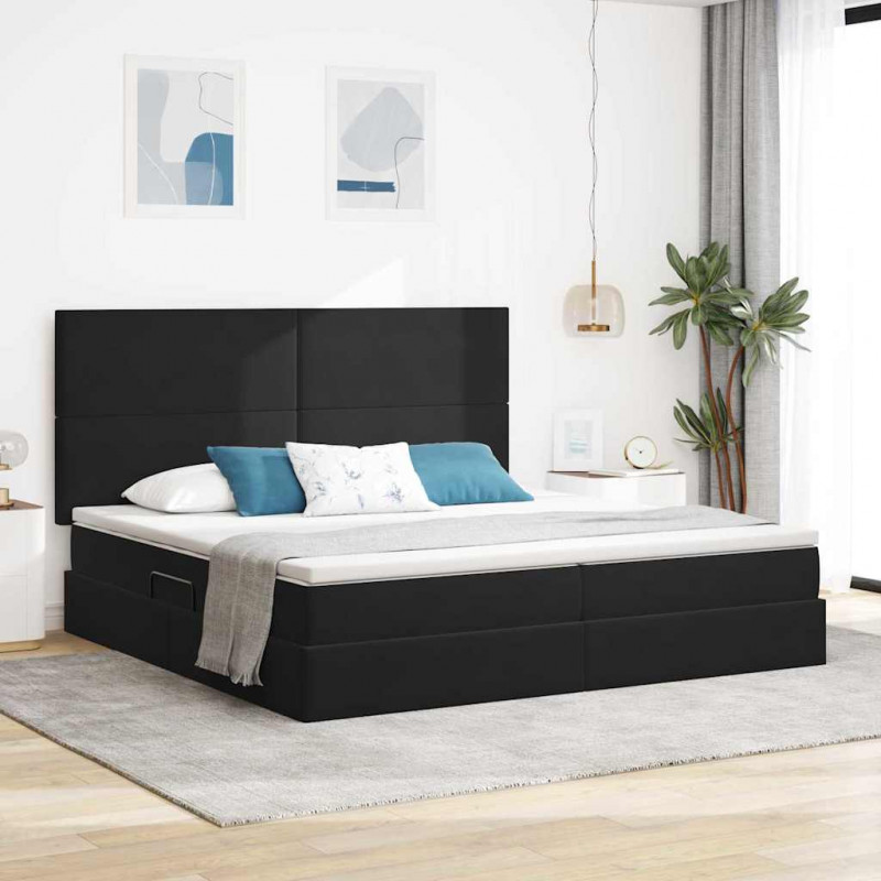 Łóżko z miejscem na przechowywanie i materacem 200 x 200 cm