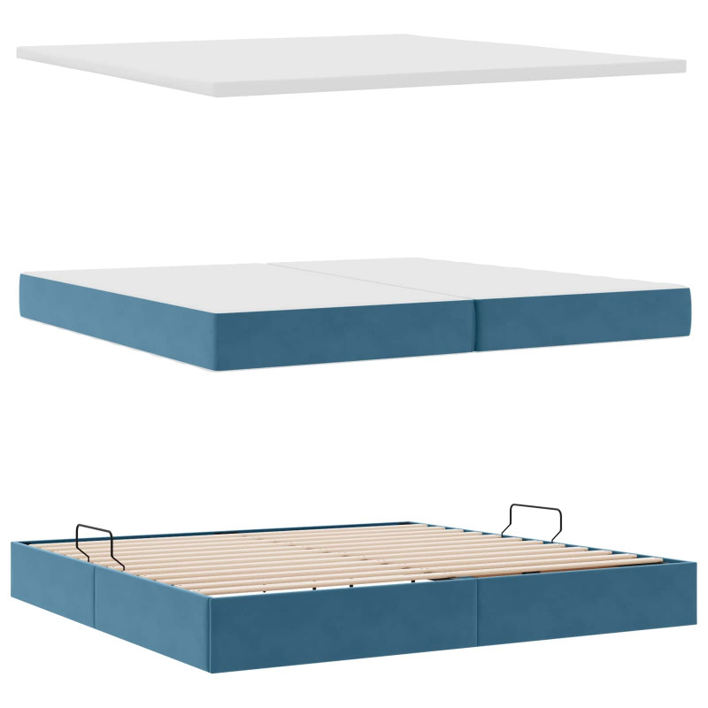 Łóżko z miejscem na przechowywanie i materacem 200 x 200 cm