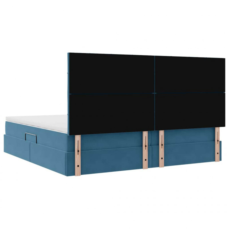 Łóżko z miejscem na przechowywanie i materacem 200 x 200 cm