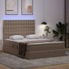 Łóżko z miejscem na przechowywanie i LED Kawowy 140 x 190 cm