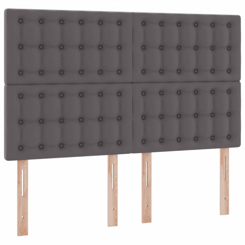 Łóżko z miejscem na przechowywanie i LED Szary 140 x 200 cm