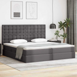 Łóżko z miejscem na przechowywanie i LED Szary 200 x 200 cm