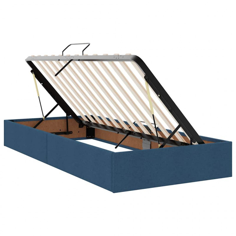 Łóżko z miejscem na przechowywanie i LED Niebieski 90 x 190 cm
