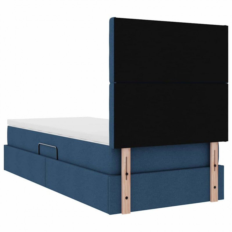 Łóżko z miejscem na przechowywanie i LED Niebieski 90 x 190 cm