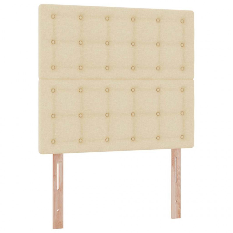 Łóżko z miejscem na przechowywanie i LED Kremowy 90 x 200 cm