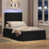 Łóżko z miejscem na przechowywanie i LED Czarny 120 x 190 cm