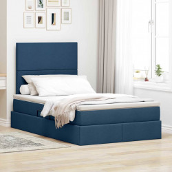 Łóżko z miejscem na przechowywanie i LED Niebieski 120 x 190 cm