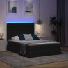 Łóżko z miejscem na przechowywanie i LED Czarny 140 x 190 cm