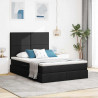 Łóżko z miejscem na przechowywanie i LED Czarny 140 x 190 cm