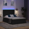 Łóżko z miejscem na przechowywanie i LED Czarny 140 x 190 cm