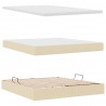 Łóżko z miejscem na przechowywanie i LED Kremowy 160 x 200 cm