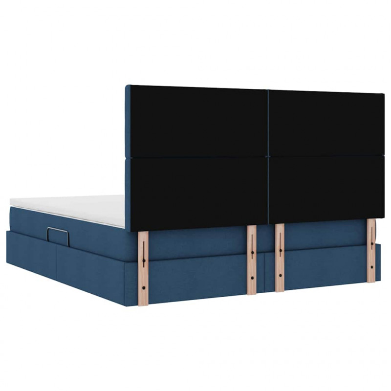 Łóżko z miejscem na przechowywanie i LED Niebieski 180 x 200 cm