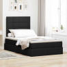 Łóżko z miejscem na przechowywanie i LED Czarny 120 x 190 cm