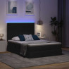 Łóżko z miejscem na przechowywanie i LED Czarny 140 x 190 cm