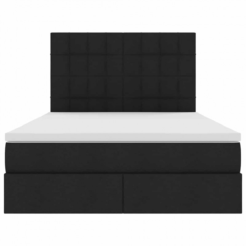 Łóżko z miejscem na przechowywanie i LED Czarny 140 x 190 cm
