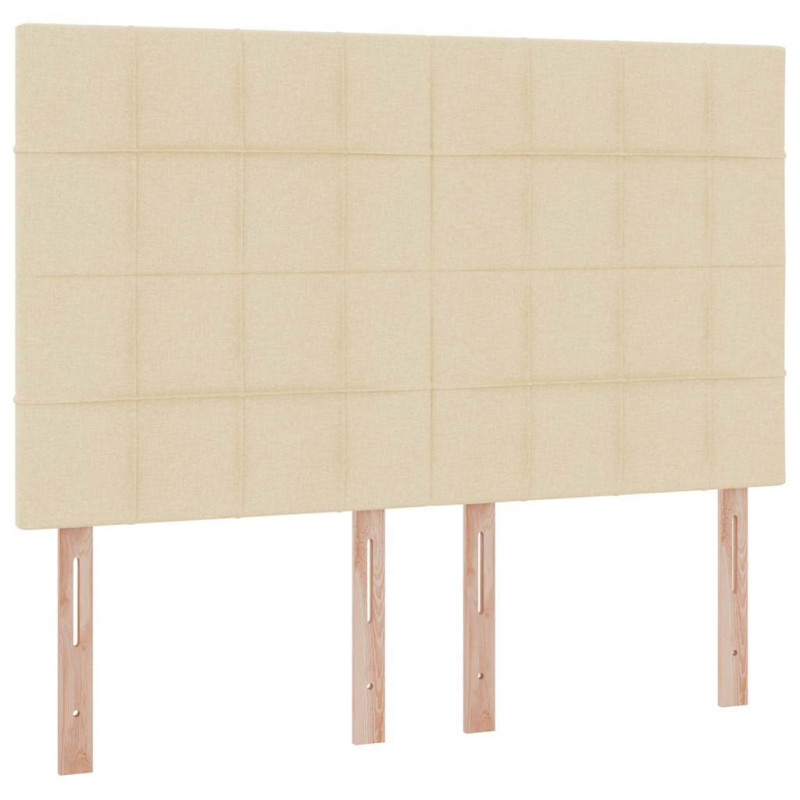 Łóżko z miejscem na przechowywanie i LED Kremowy 140 x 190 cm
