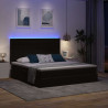 Łóżko z miejscem na przechowywanie i LED Czarny 160 x 200 cm