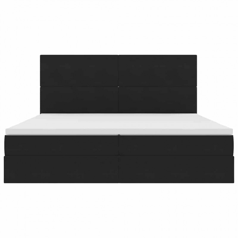 Łóżko z miejscem na przechowywanie i LED Czarny 200 x 200 cm