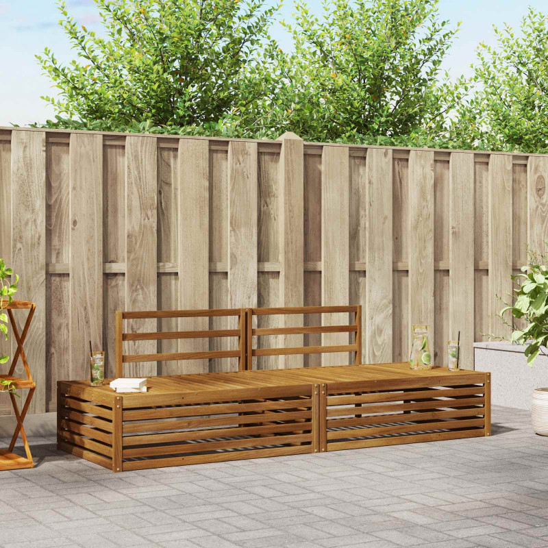 Zestaw sof na zewnątrz 2 Sztuka Naturalny 203,5 x 83 x 73 cm