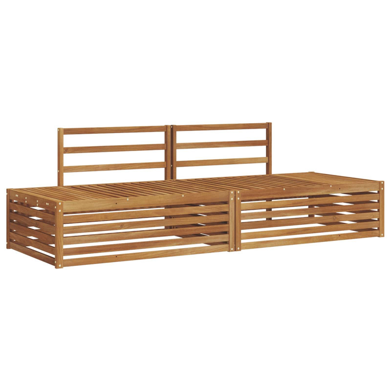 Zestaw sof na zewnątrz 2 Sztuka Naturalny 203,5 x 83 x 73 cm
