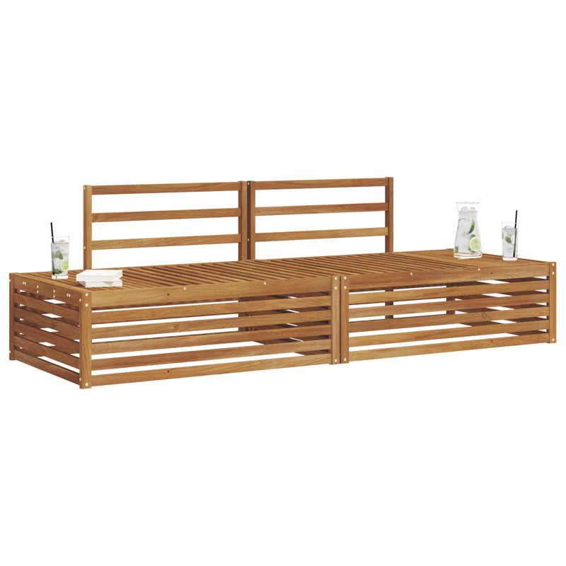 Zestaw sof na zewnątrz 2 Sztuka Naturalny 203,5 x 83 x 73 cm