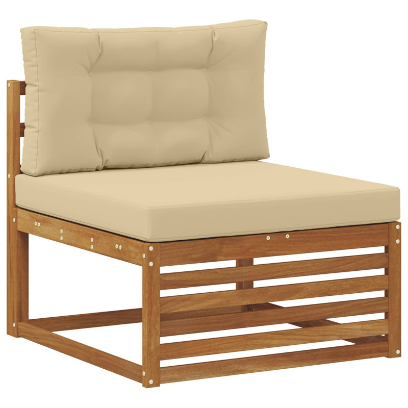 Zestaw sof na zewnątrz z poduszką 6 Sztuka Naturalny i Beżowy