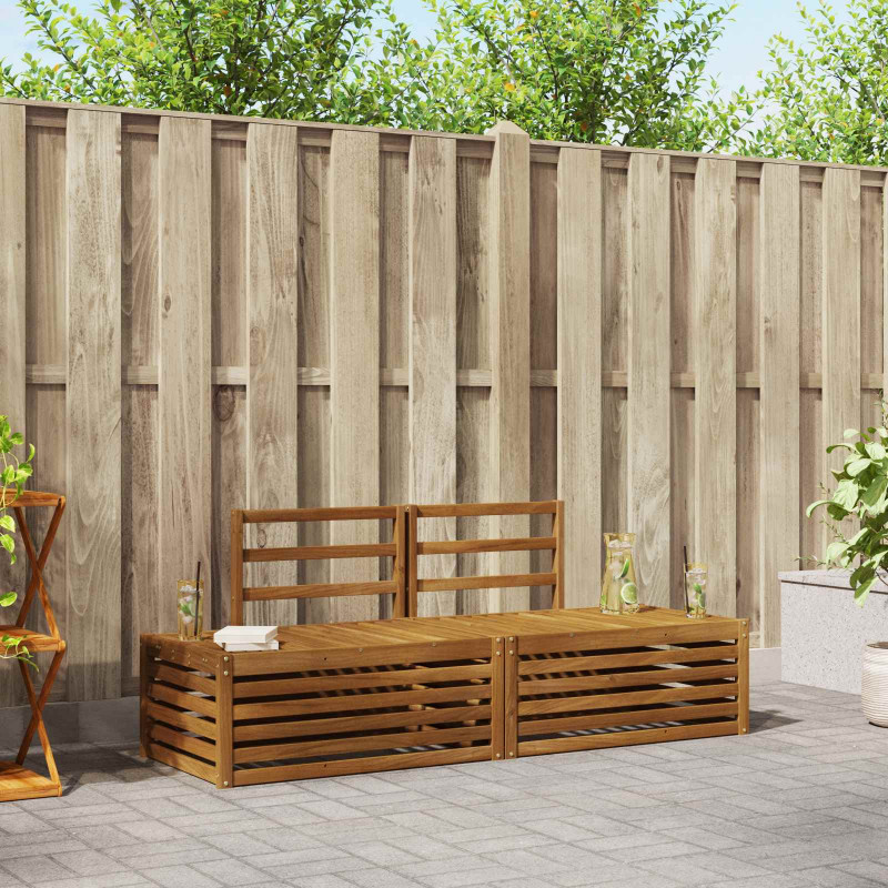 Zestaw sof na zewnątrz 2 Sztuka Naturalny 182,5 x 63 x 73 cm