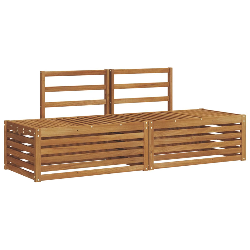 Zestaw sof na zewnątrz 2 Sztuka Naturalny 182,5 x 63 x 73 cm