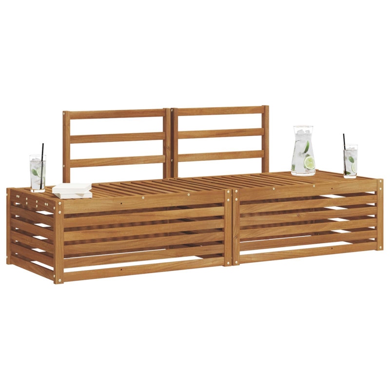 Zestaw sof na zewnątrz 2 Sztuka Naturalny 182,5 x 63 x 73 cm