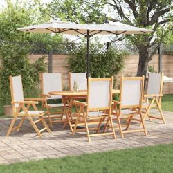 Zestaw do jadalni w ogrodzie 7 pcs Kremowa biel