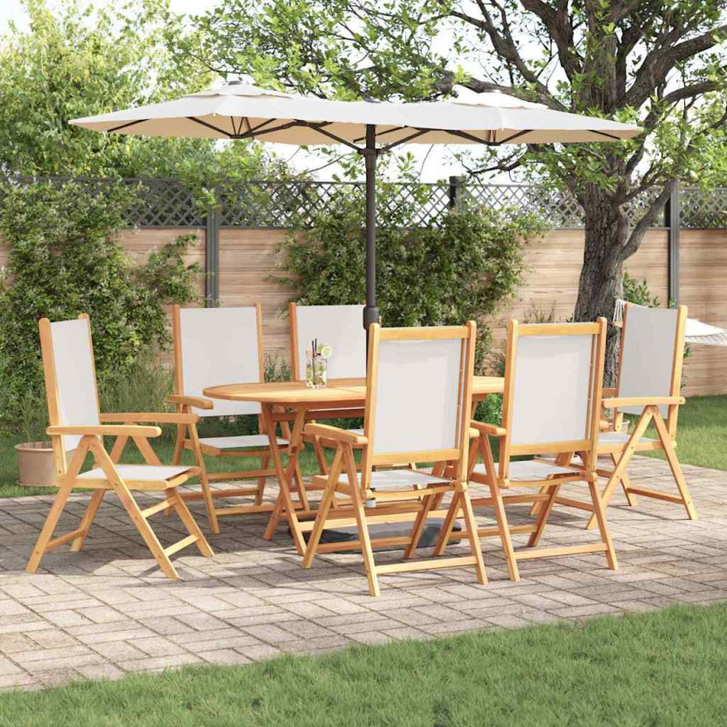 Zestaw do jadalni w ogrodzie 7 pcs Kremowa biel