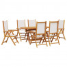 Zestaw do jadalni w ogrodzie 7 pcs Kremowa biel