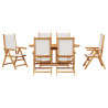 Zestaw do jadalni w ogrodzie 7 pcs Kremowa biel