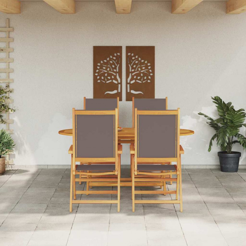 Zestaw do jadalni w ogrodzie 5 pcs Antracyt Lite Drewno Akacji