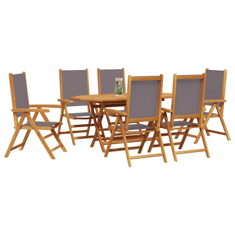 Zestaw do jadalni w ogrodzie 7 pcs Antracyt Lite Drewno Akacji