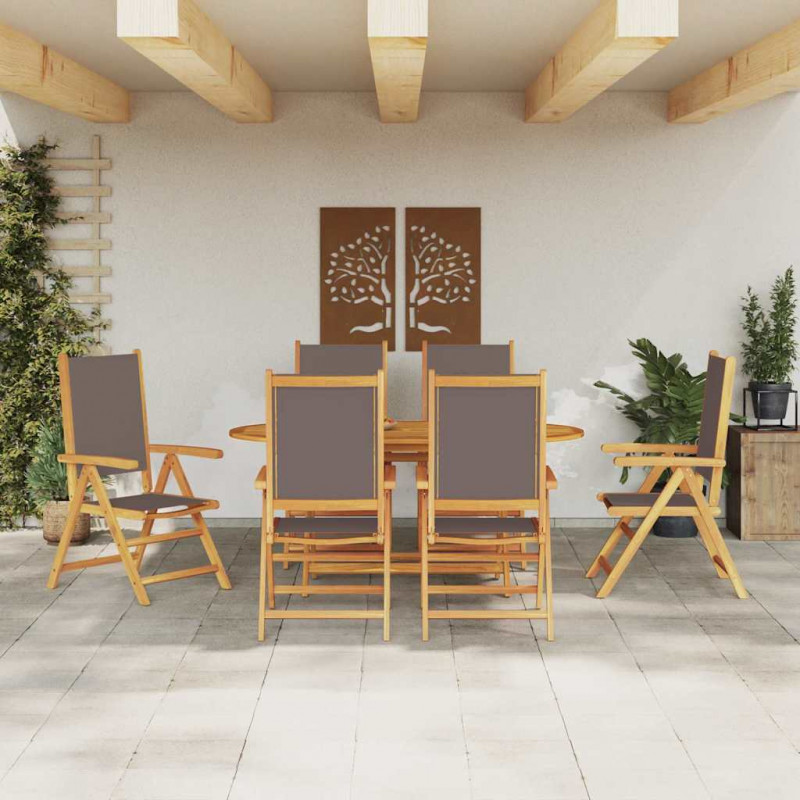 Zestaw do jadalni w ogrodzie 7 pcs Antracyt Lite Drewno Akacji