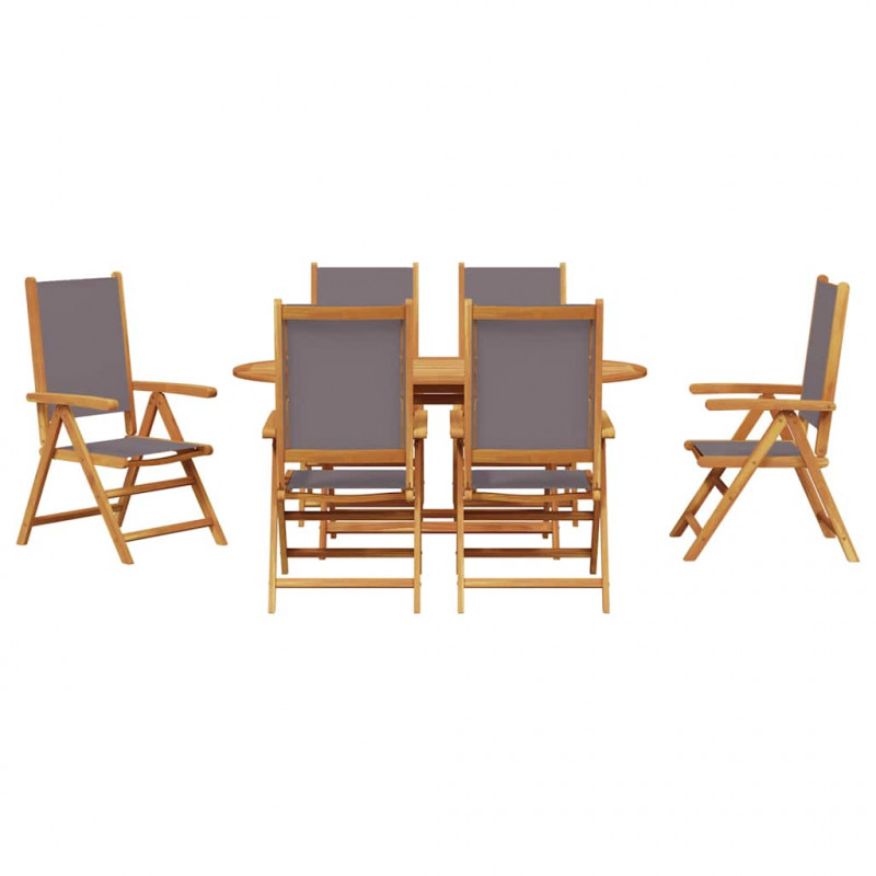 Zestaw do jadalni w ogrodzie 7 pcs Antracyt Lite Drewno Akacji