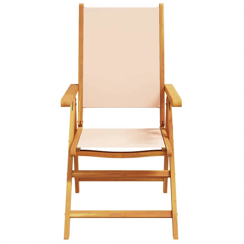 Zestaw do jadalni w ogrodzie 5 pcs Beżowy Lite Drewno Akacji