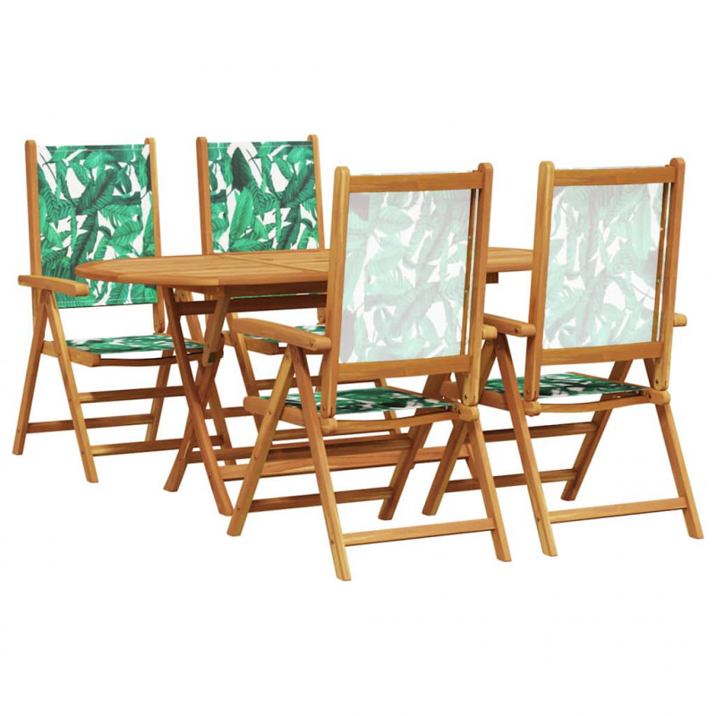 Zestaw do jadalni w ogrodzie 5 pcs Wzór liścia