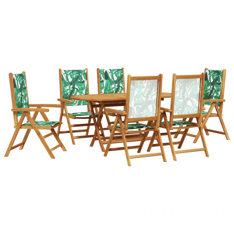 Zestaw do jadalni w ogrodzie 7 pcs Wzór liścia