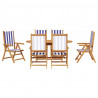 Zestaw do jadalni w ogrodzie 7 pcs Niebieski i biały
