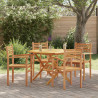 Krzesło 4 pcs Brązowy 56 x 55 x 90.5 cm Lite drewno teakowe