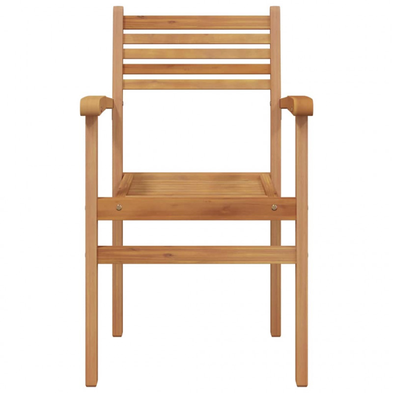 Krzesło 4 pcs Brązowy 56 x 55 x 90.5 cm Lite drewno teakowe