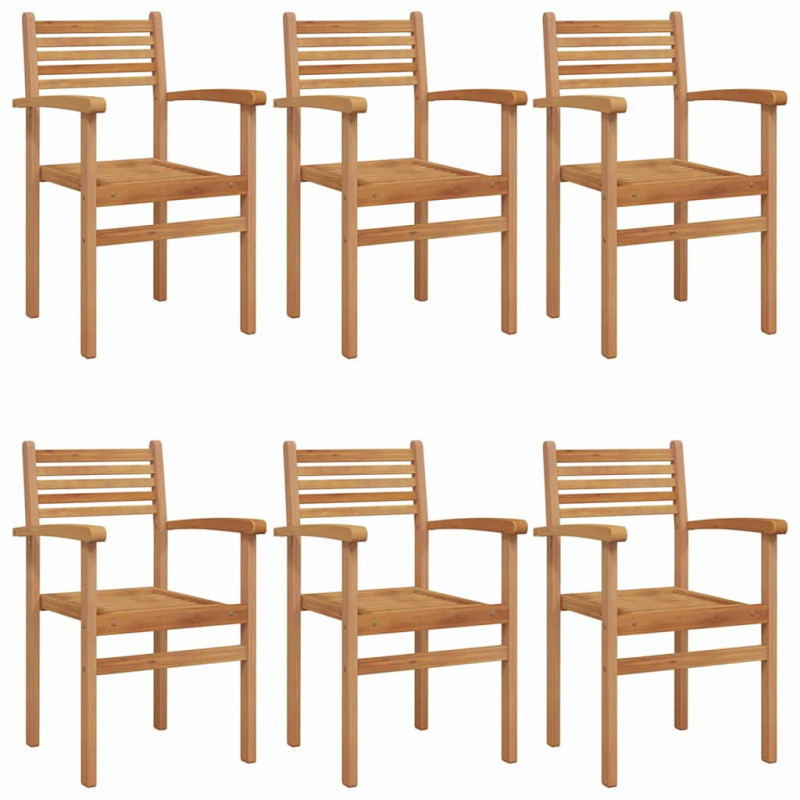 Krzesło 6 pcs Brązowy 56 x 55 x 90.5 cm Lite drewno teakowe