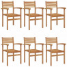 Krzesło 6 pcs Brązowy 56 x 55 x 90.5 cm Lite drewno teakowe