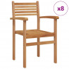 Krzesło 8 pcs Brązowy 56 x 55 x 90.5 cm Lite drewno teakowe
